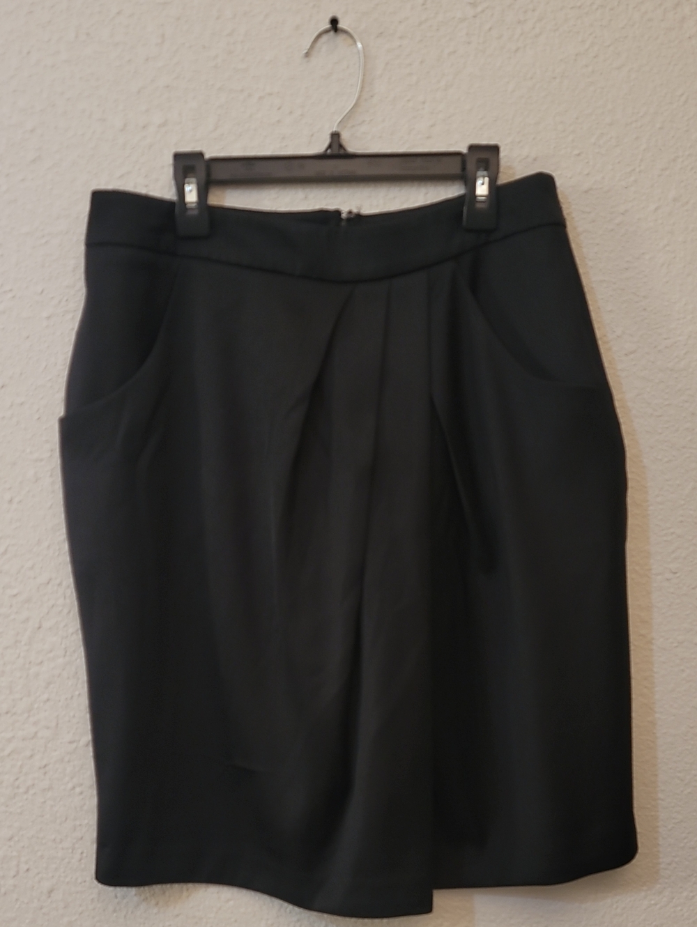 Soho Apparel Black Pencil Skirt with Front Pleat Detail